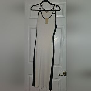 Michael Kors Black and White Midi Dress